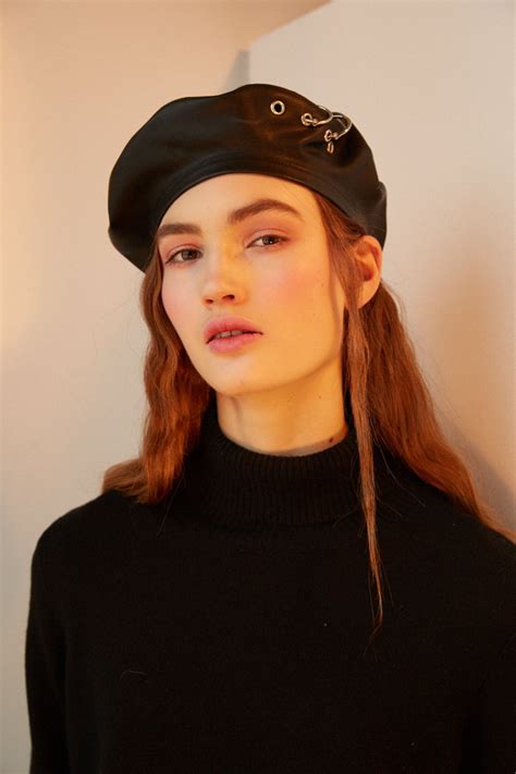 Black Leather Beret Military Hat Beret Hats For Women Aesthetic Hat