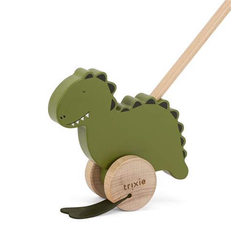 Wooden Push Along Toy Mr Dino Trixie