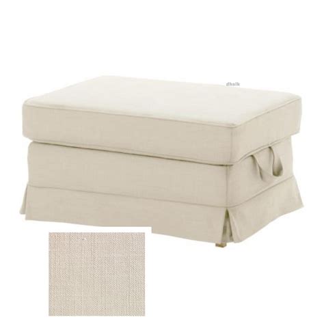 IKEA Ektorp Footstool COVER Ottoman Bromma Slipcover SVANBY BEIGE Linen ...