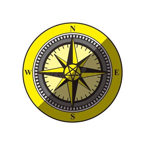 Simple Compass Flat Icon Design Vector Illustration Stock Vector