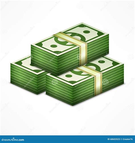 Piles Of Money Stock Vector Illustration Of Isometric 68603523