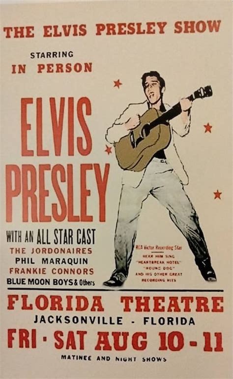 Elvis Presley Florida Theatre 50s Poster Etsy