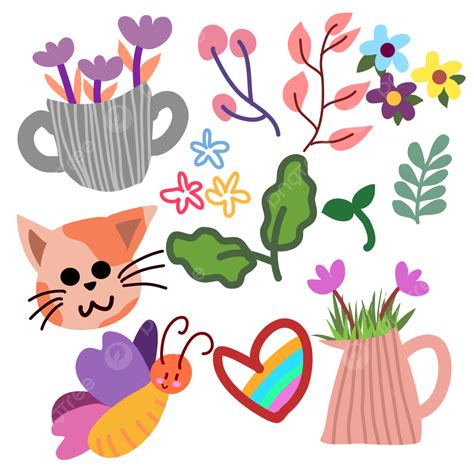 Hand Drawn Doodle Clipart Vector Hand Drawn Colorful Cute Doodle