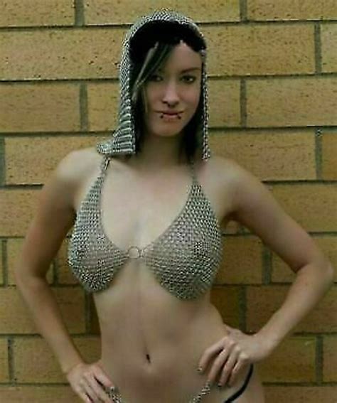 Medieval Aluminium Chainmail Bikini Set Women Halter Bra Etsy Canada