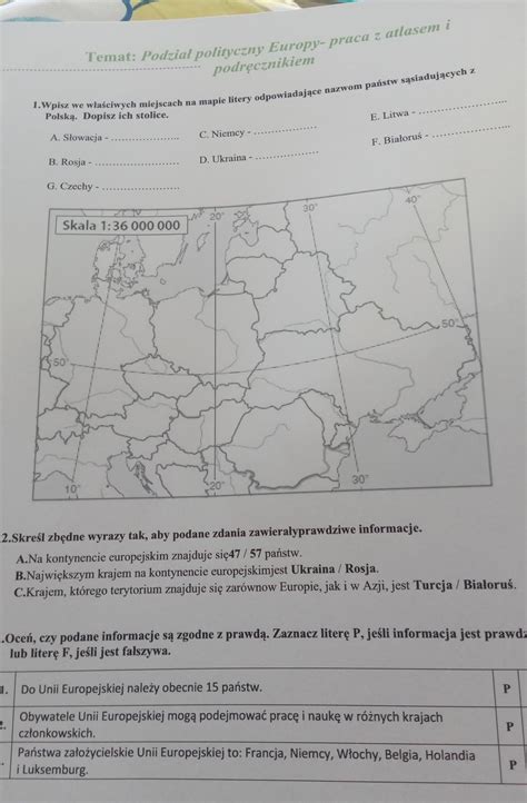 geografia klasa 6 karta pracy w załączniku łatwe daje 50 punktów i naj