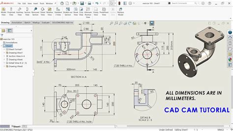 Solidworks Drawing Tutorial For Pipe With Flange Part 2 YouTube