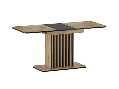 Jídelní stůl - KENT, 130/180x85, dub artisan/černá - MAXIVA