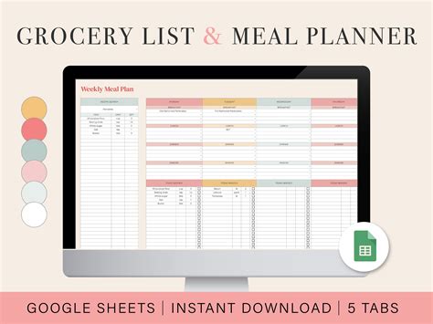 Meal Planner Excel Template