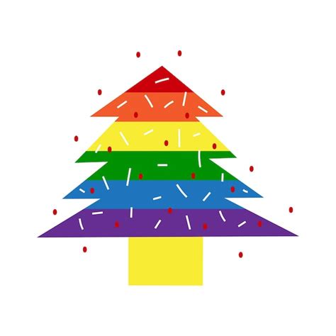 Premium Vector Lgbt Christmas Tree With Rainbow And Gay Symbols