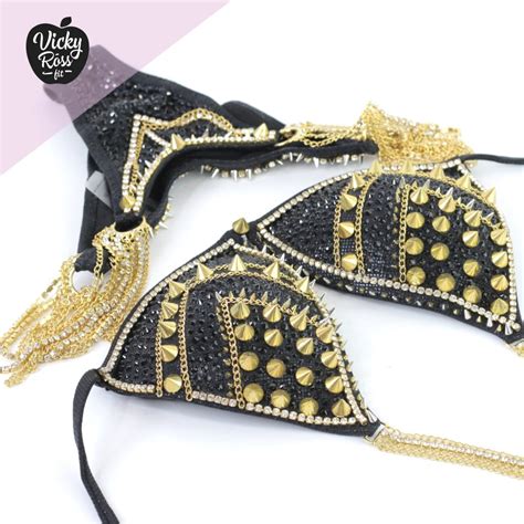 Studded Bikini Set Heavy Metal Designer Bikini Suit Vicky Ross Fit