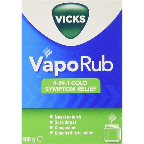 Vicks Vaporub 100g Fast Congestion Relief For Cold And Flu Vision Pharmacy