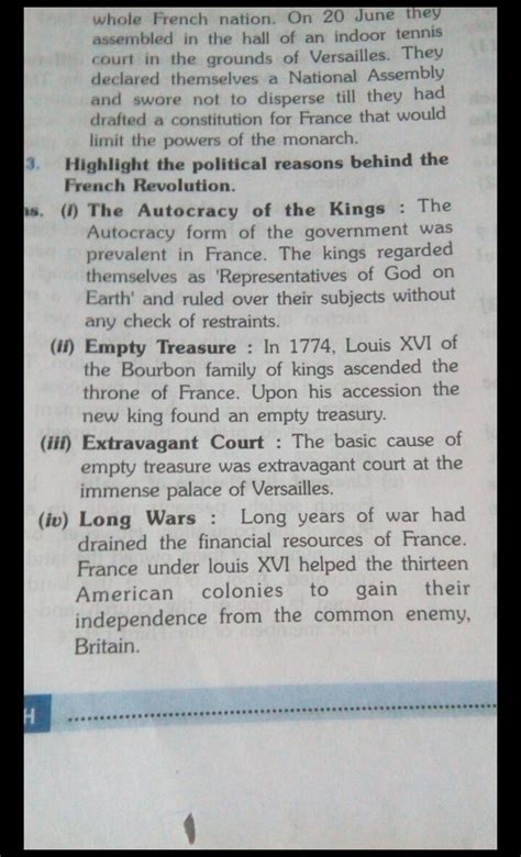 What Were The Main Causes Of French Revolution Give Answer In Points