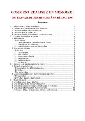 Comment Rediger Un Rapport Un Memoire Un Projet De Recherche Pdf Notice