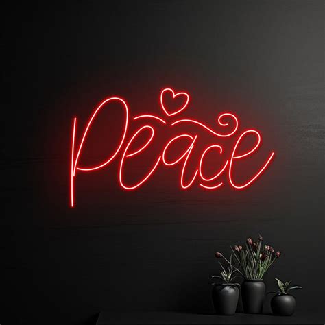 Peace Neon Sign Custom Peace Led Sign Personalized Peace Neon Light