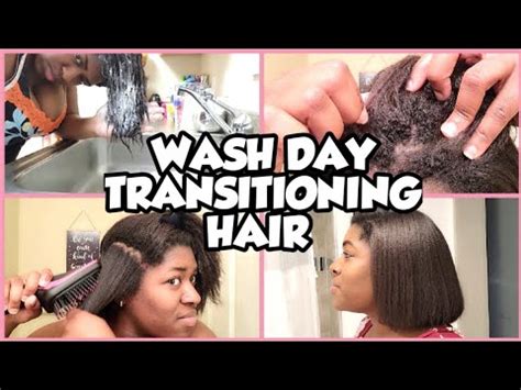 WASH DAY ON TRANSITIONING HAIR 3 MONTHS POST RELAXER How I Blow Dry