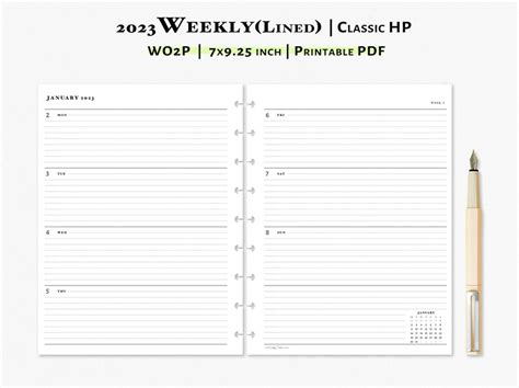 2023 Weekly Planner Printable Classic Happy Planner Inserts Etsy