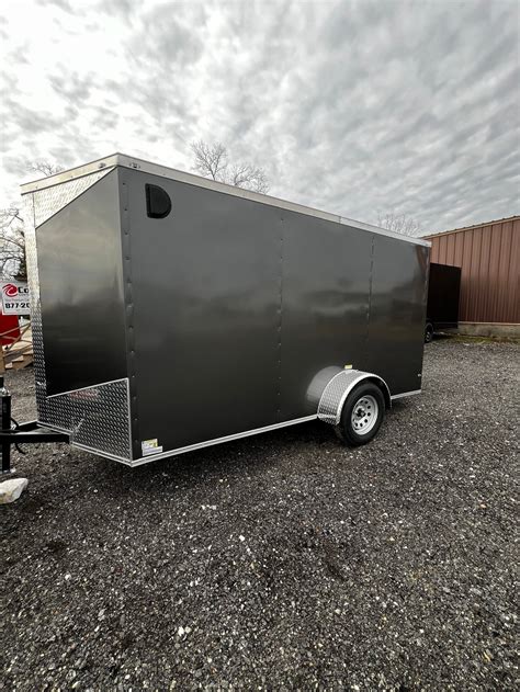 Charcoal Gray Single Axle Cargo Trailer Collins Custom Cargo