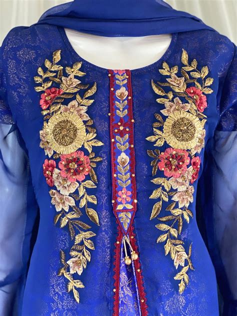 Pakistani Dresses With Embroidery Light Weight Dress Etsy