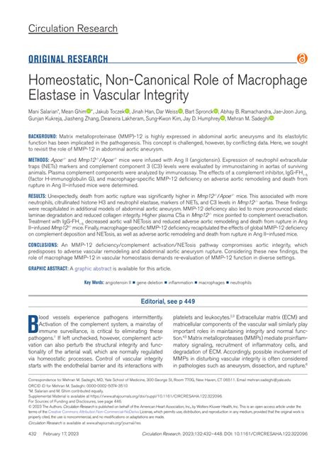 Pdf Homeostatic Non Canonical Role Of Macrophage Elastase In