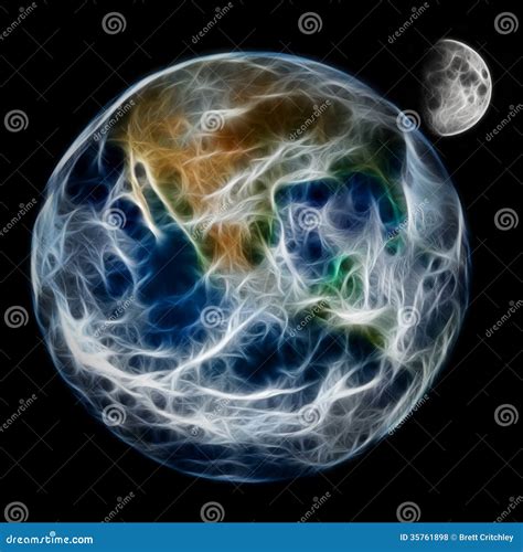 Abstract Planet Earth And Moon Stock Illustration Illustration Of