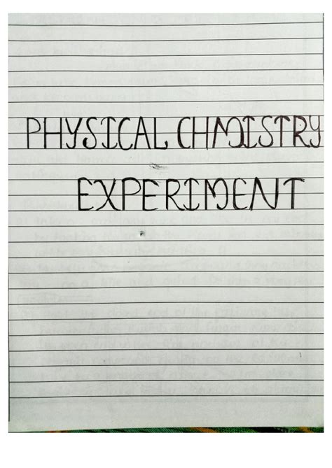 SOLUTION: Physical chemistry experiment with diagram - Studypool