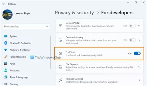 Use End Task Option In Taskbar For Opened Apps In Windows