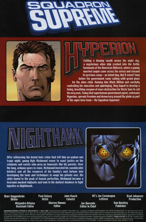 Read Online Squadron Supreme Hyperion Vs Nighthawk Comic Issue