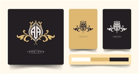 Lettre Vintage Aa Logo Monogramme Classique Avec Style Ornemental