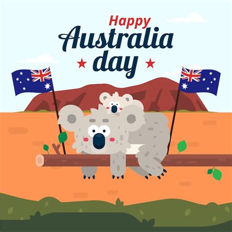 Conceito de design plano para o dia da austrália Vetor Grátis