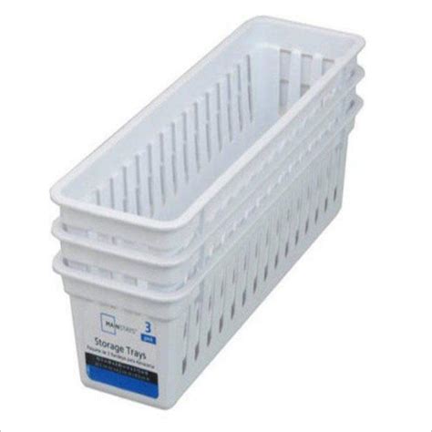 Mainstays 3pk Mini White Narrow Storage Trays