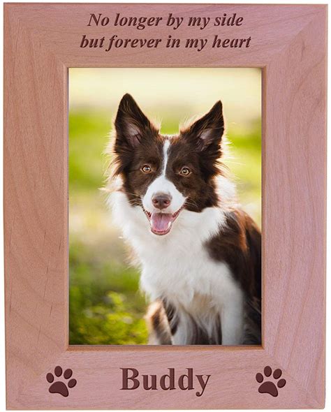 Custom Engraved Wood Dog Picture Frame Holds 4x6 Inch Photo — Pet