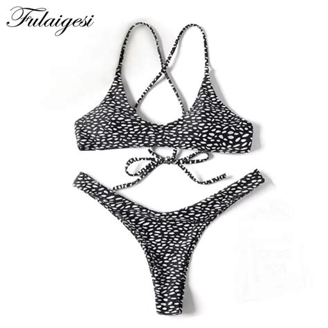 Fulaigesi Leopard Bikini Set Women Swimsuit 2019 New Brazilian Strappy String Swimwear V Thong