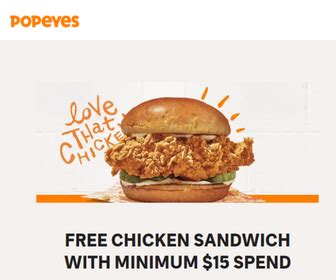 Free Popeyes Chicken Sandwich When You Spend