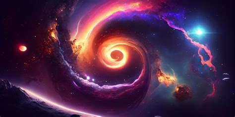 Premium Photo | A spiral with a galaxy in the background