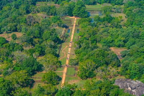 Aerial View of Sigiriya Gardens at Sri Lanka Stock Photo - Image of ...