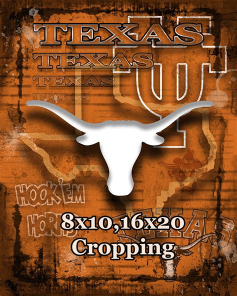 University of Texas Longhorns Poster, Longhorns Gift, Texas University ...