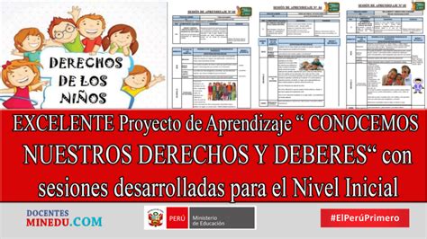 EXCELENTE Proyecto De Aprendizaje CONOCEMOS NUESTROS DERECHOS Y