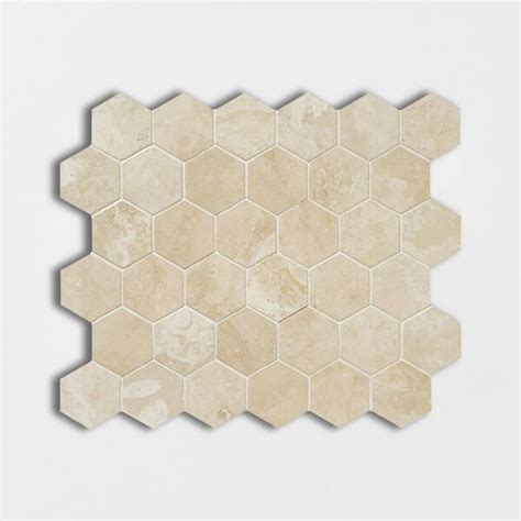 Chiaro Honed Filled Hexagon Travertine Mosaic X X