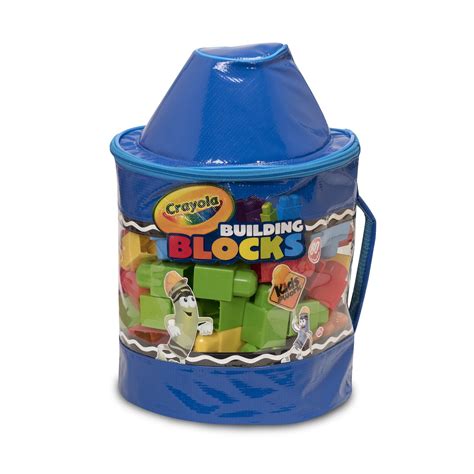 Crayola Kids At Work 80 Piece Blocks W 14 Tote Blue