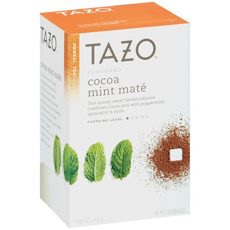 Tazo Cocoa Mint Mate Herbal Tea Bags Shop Tea At H E B