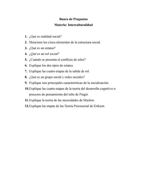 Banco De Preguntas Juan Camacho Banco De Preguntas Materia