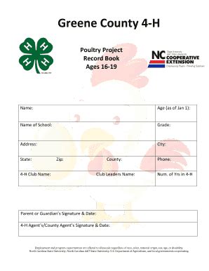 Fillable Online Greene Ces Ncsu Greene County 4 H North Carolina