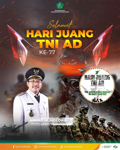 Bupati Sidoarjo Mengucapkan Selamat Hari Juang Tni Ad Ke