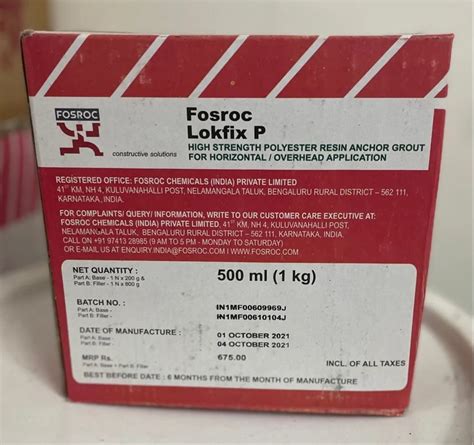 Fosroc Lokfix P Anchor Grout At Rs 1520 Kg Grouting Compound In