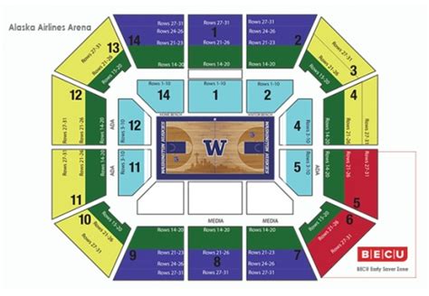 Alaska Airlines Arena Seating Chart Basketball A Visual Reference Of