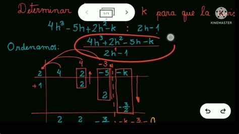 Hallar El Valor De K Para Que La División Sea Exacta Por El Método De Horner Youtube