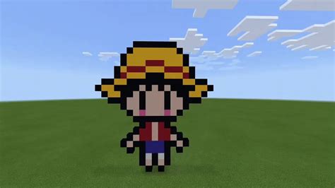 Minecraft Pixel Art Tutorial Luffy One Piece Youtube