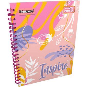 Cuaderno Argollado Pasta Dura Grande Flower Power Inspire Materias