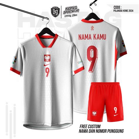 Jual JERSEY POLANDIA HOME 2024 FULL PRINTING FREE CUSTOM NAMA DAN NOMOR