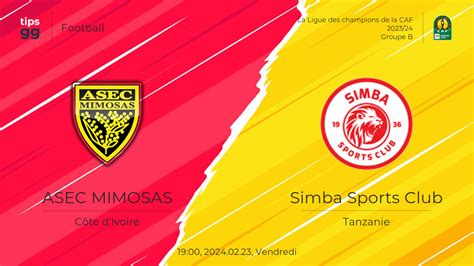 Asec Mimosas Contre Simba Sports Club Le L La Ligue Des